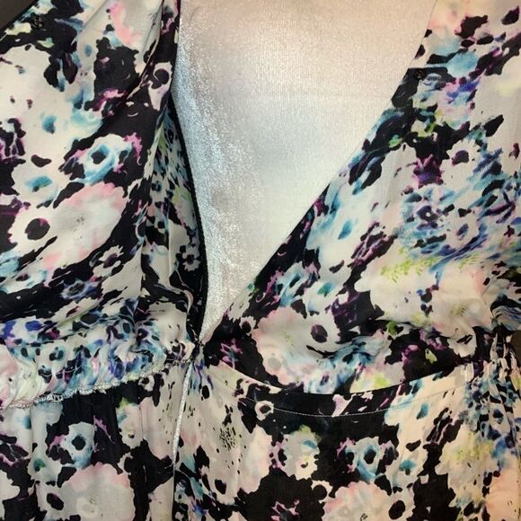 Parker leather and silk water color wrap dress - Picture 8 of 9